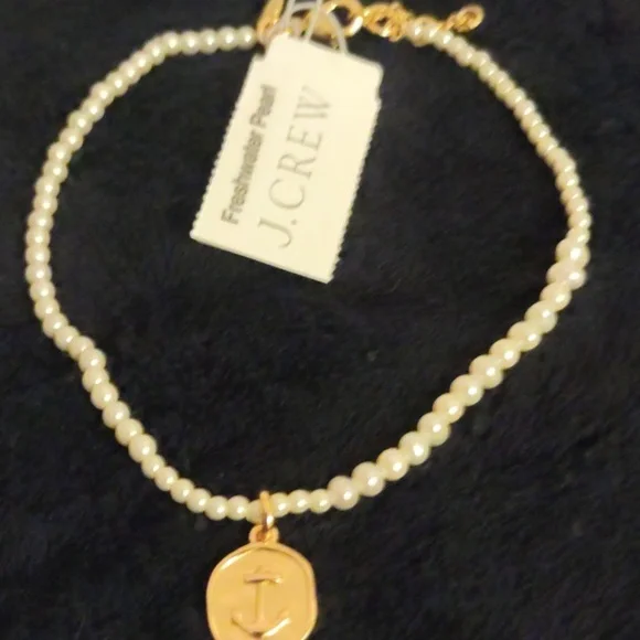 J. Crew Gold Charm Pearl Ankle Bracelet - Picture 2 of 3